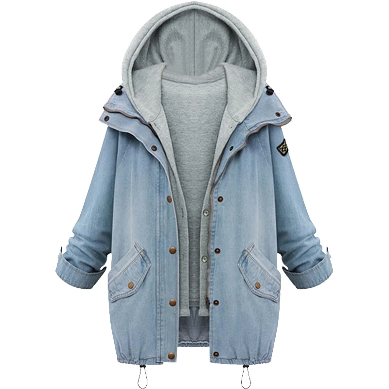 2019 Fashion Women Two Piece Set Denim Jacket Hooded Coat Oversized Casual Coat Lady Outerwear Jean Jacket Autumn/ Winter Parka
2019 Fashion Women Two Piece Set Denim Jacket Hooded Coat Oversized Casual Coat Lady Outerwear Jean Jacket Autumn/ Winter Parka