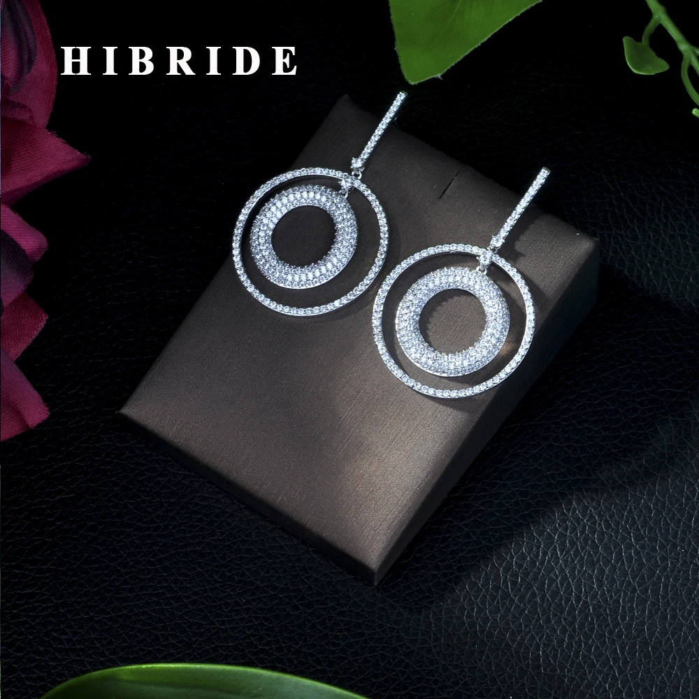 HIBRIDE Trendy 2019 New Design Pure White Cubic Zirconia Crystal Hoop Earrings For Women E-395
HIBRIDE Trendy 2019 New Design Pure White Cubic Zirconia Crystal Hoop Earrings For Women E-395