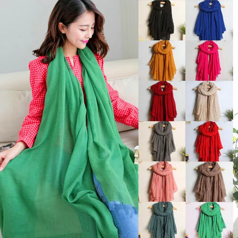 180*140CM Solid Color Scarf Large Size Cotton Linen Autumn Winter Soft Shawl Female Pashmina Literary Wrap Hijabs Beach Scarves
180*140CM Solid Color Scarf Large Size Cotton Linen Autumn Winter Soft Shawl Female Pashmina Literary Wrap Hijabs Beach Scarves