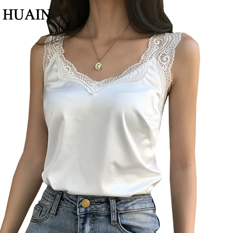 White Women Tank Top Lace Satin Casual Summer Tank Top 2019 Solid Color Female Shirt Tee Sleeveless Shirt Vest Women Clothing
White Women Tank Top Lace Satin Casual Summer Tank Top 2019 Solid Color Female Shirt Tee Sleeveless Shirt Vest Women Clothing