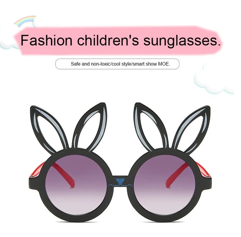 Cute rabbit shape Flexible Kids Sunglasses Polarized Child Baby Safety Sun Glasses UV400 Eyewear Shades Infant1 (1)