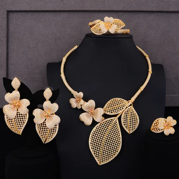 SisCathy Luxury Big Statement Flower Bridal Jewelry Sets For Women Necklace/Earring/Bracelet/Ring Wedding Jewelry Finding 2019
SisCathy Luxury Big Statement Flower Bridal Jewelry Sets For Women Necklace/Earring/Bracelet/Ring Wedding Jewelry Finding 2019