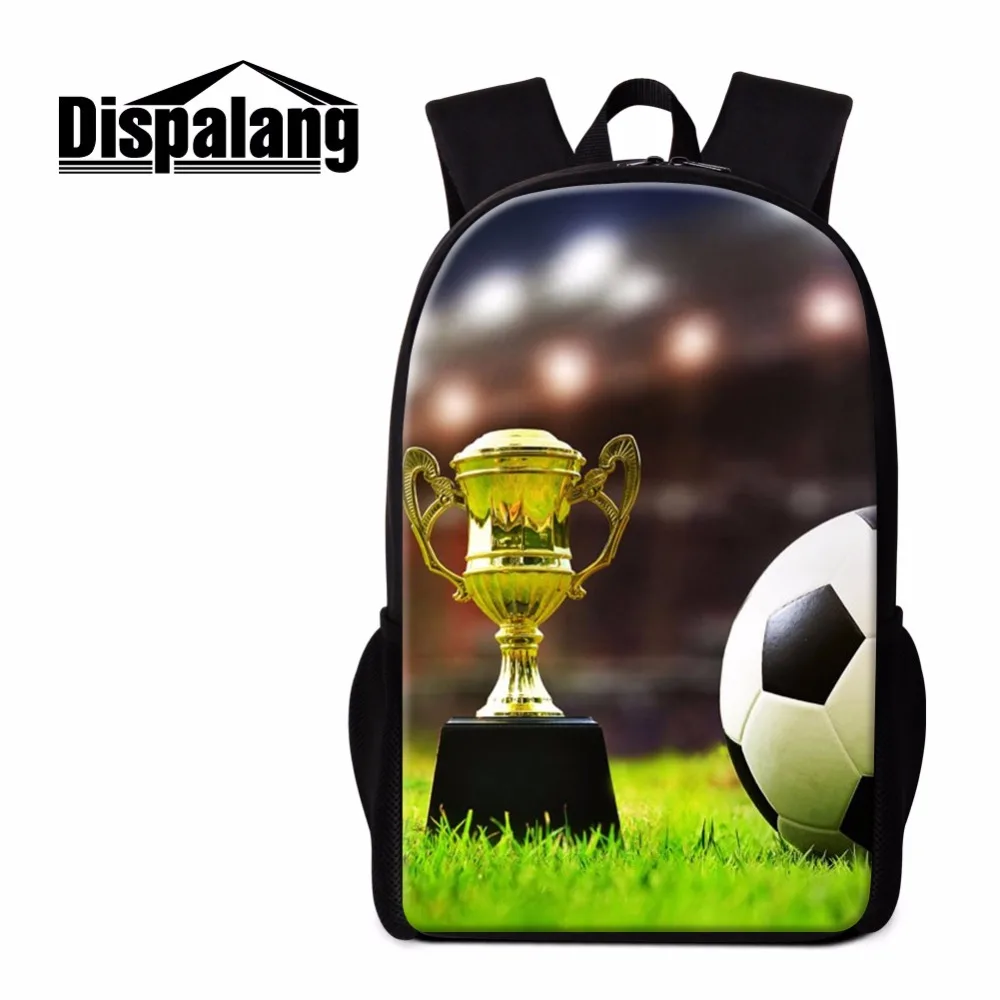 Image Dispalang Boys School Backpack Soccerly Printed Bookbags for Teeengers Cool Traveling Back Pack Footbally Mochilas for College