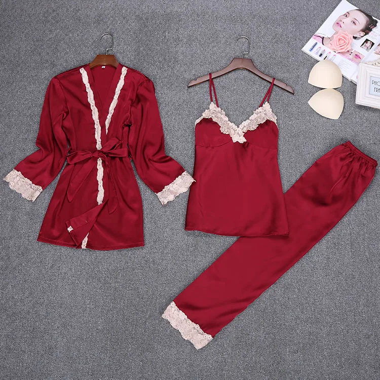 2018 NEW Night Robe Spring Womens 3pcs Sleepwear Sets Strap Top Pants Suit Casual Pajamas Sexy Nightwear Kimono Bath Gown M L XL
2018 NEW Night Robe Spring Womens 3pcs Sleepwear Sets Strap Top Pants Suit Casual Pajamas Sexy Nightwear Kimono Bath Gown M L XL
