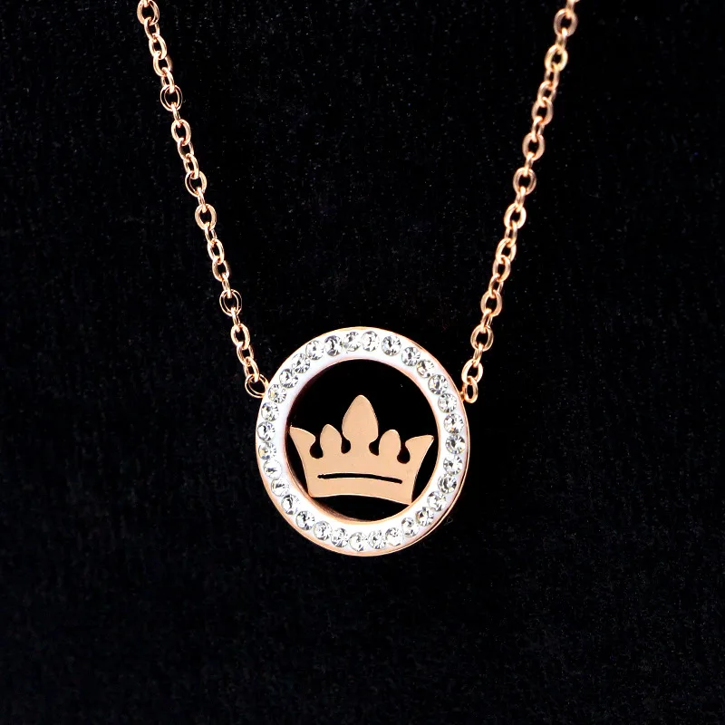 Martick Elegant Round Pendant Necklace With Full Shining Cubic Princess Crown Design Necklace For Girl Europe Brand Jewelry P213
Martick Elegant Round Pendant Necklace With Full Shining Cubic Princess Crown Design Necklace For Girl Europe Brand Jewelry P213