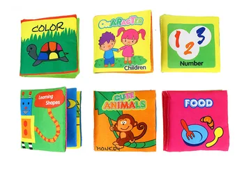 6pcs/set Cartoon Baby Learning Mini Color Animals Number Food Cloth Book Fabric Book Shapes Education Reading Kids Book Set Toy
6pcs/set Cartoon Baby Learning Mini Color Animals Number Food Cloth Book Fabric Book Shapes Education Reading Kids Book Set Toy