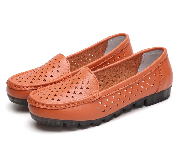 AH 201-1-2019 New Genuine Leather Cut Outs Women Summer Loafers-19