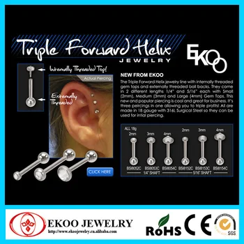 Triple Forward Helix Gemmed Helix Piercing Mixed Sizes Lot of 30pcs Body Jewelry
Triple Forward Helix Gemmed Helix Piercing Mixed Sizes Lot of 30pcs Body Jewelry