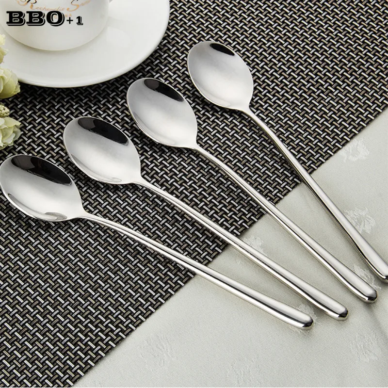Stainless steel Long Handle Dinner spoon Kitchen Table Spoon Round Dessert Mixing Coffee Teaspoon Kitchen Cutlery Flatware set
Stainless steel Long Handle Dinner spoon Kitchen Table Spoon Round Dessert Mixing Coffee Teaspoon Kitchen Cutlery Flatware set