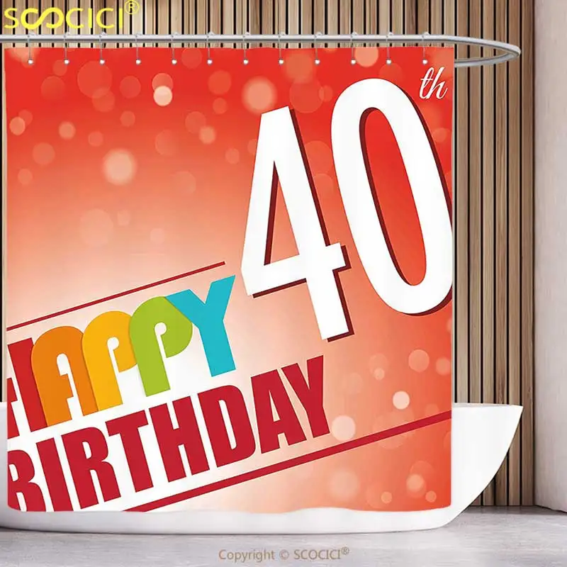 Decorative Shower Curtain 40th Birthday Decorations Party Invitation in Vibrant Colored Retro Style Bokeh Backdrop Multicolor
Decorative Shower Curtain 40th Birthday Decorations Party Invitation in Vibrant Colored Retro Style Bokeh Backdrop Multicolor