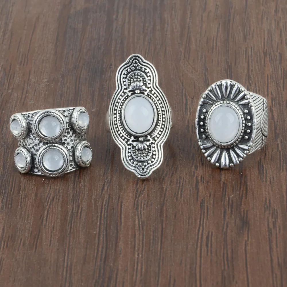 3Pcs/Set Antique Silver Bohemian Midi Finger Opals Rings Set for Women Trendy Gem Knuckle Rings Jewelry Accessories
3Pcs/Set Antique Silver Bohemian Midi Finger Opals Rings Set for Women Trendy Gem Knuckle Rings Jewelry Accessories