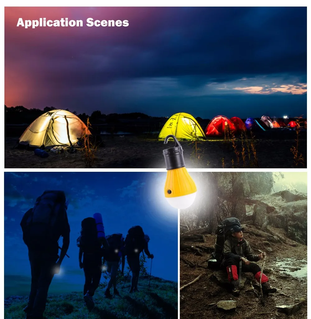 Outdoor Hanging LED Camping Lamp Tent Night Light Bulb