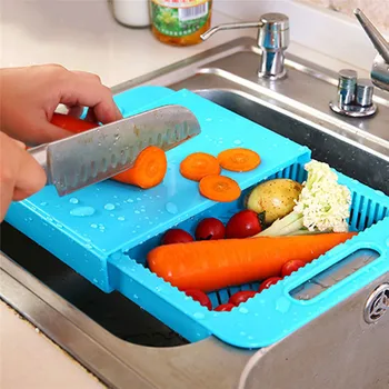 High Quality Kitchen Chopping Block Sinks Drain Basket Meat Vegetable Fruit Antibacterial Non-slip Cutting Board With Storage
High Quality Kitchen Chopping Block Sinks Drain Basket Meat Vegetable Fruit Antibacterial Non-slip Cutting Board With Storage