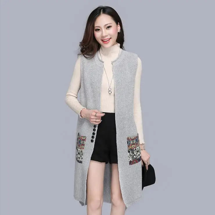 Korean Fashion Pocket Turn-down Collar Female Vest Long Slim Women's Vest Spring Female Sleeveless Cardigan Waistcoat Coat
Korean Fashion Pocket Turn-down Collar Female Vest Long Slim Women's Vest Spring Female Sleeveless Cardigan Waistcoat Coat
