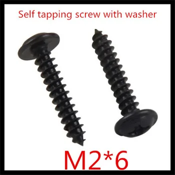 1000pcs/lot M2*6 Steel With black round head cross recessed countersunk self tapping screw with washer.
1000pcs/lot M2*6 Steel With black round head cross recessed countersunk self tapping screw with washer.