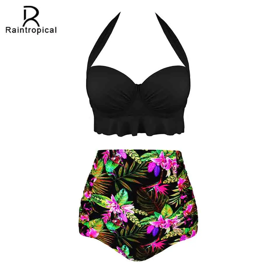 Raintropical 2019 New Push Up Bikini Set Sexy Women Bikinis Swimsuit Halter Print Retro Bathing Red Swim Wear Solid Swimwear
Raintropical 2019 New Push Up Bikini Set Sexy Women Bikinis Swimsuit Halter Print Retro Bathing Red Swim Wear Solid Swimwear