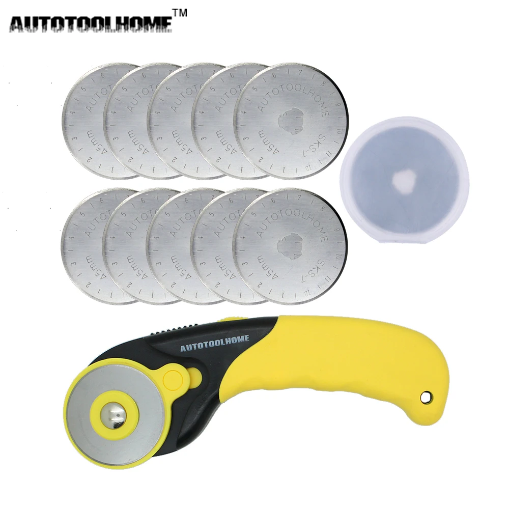 AUTOTOOLHOME 45mm Rotary Cutter 10PC Refill Blades Set For OLFA Fabric Paper Vinyl Circular Knife Patchwork Leather Sewing Tool
AUTOTOOLHOME 45mm Rotary Cutter 10PC Refill Blades Set For OLFA Fabric Paper Vinyl Circular Knife Patchwork Leather Sewing Tool