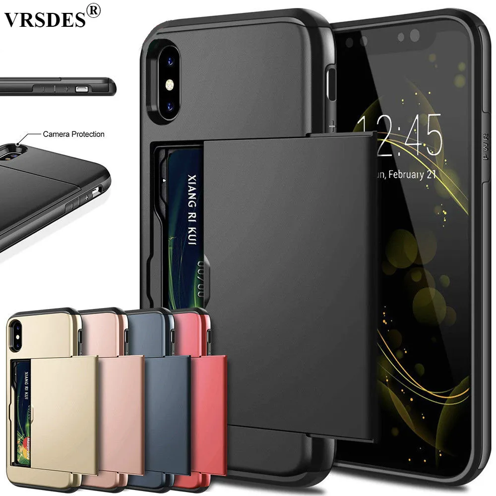 Armor Slide Card Case For iPhone X XS Max XR Hybrid Tough Slide Wallet Card Storage Armor Case For iPhone 7 8 Plus 6 6s 5 5S SE
Armor Slide Card Case For iPhone X XS Max XR Hybrid Tough Slide Wallet Card Storage Armor Case For iPhone 7 8 Plus 6 6s 5 5S SE