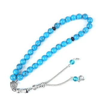 Natural Gem Stone Rosary Green Turquoise Rosary 33pcs Tesbih 8mm Bead for Islamic Muslim Prayer with Tassel Star Silver Bracelet
Natural Gem Stone Rosary Green Turquoise Rosary 33pcs Tesbih 8mm Bead for Islamic Muslim Prayer with Tassel Star Silver Bracelet