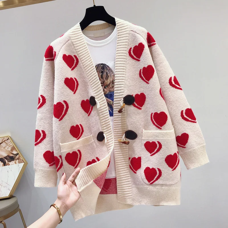 winter new thicken women sweater and cardigan heart sweet v-neck lantern sleeved loose warm outwear coat tops
winter new thicken women sweater and cardigan heart sweet v-neck lantern sleeved loose warm outwear coat tops