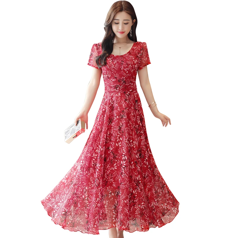 2019 Summer Chiffon Long Dresses Women O-Neck Floral Print Short Sleeve Femme Elegant Sweet Plus Size Dress S-3XL
2019 Summer Chiffon Long Dresses Women O-Neck Floral Print Short Sleeve Femme Elegant Sweet Plus Size Dress S-3XL
