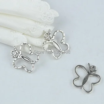 Wholesale-100pcs metal tibetan silver charms butterfly pendants hand made supplies fit necklaces bracelets jewelry making Z42785 
Wholesale-100pcs metal tibetan silver charms butterfly pendants hand made supplies fit necklaces bracelets jewelry making Z42785