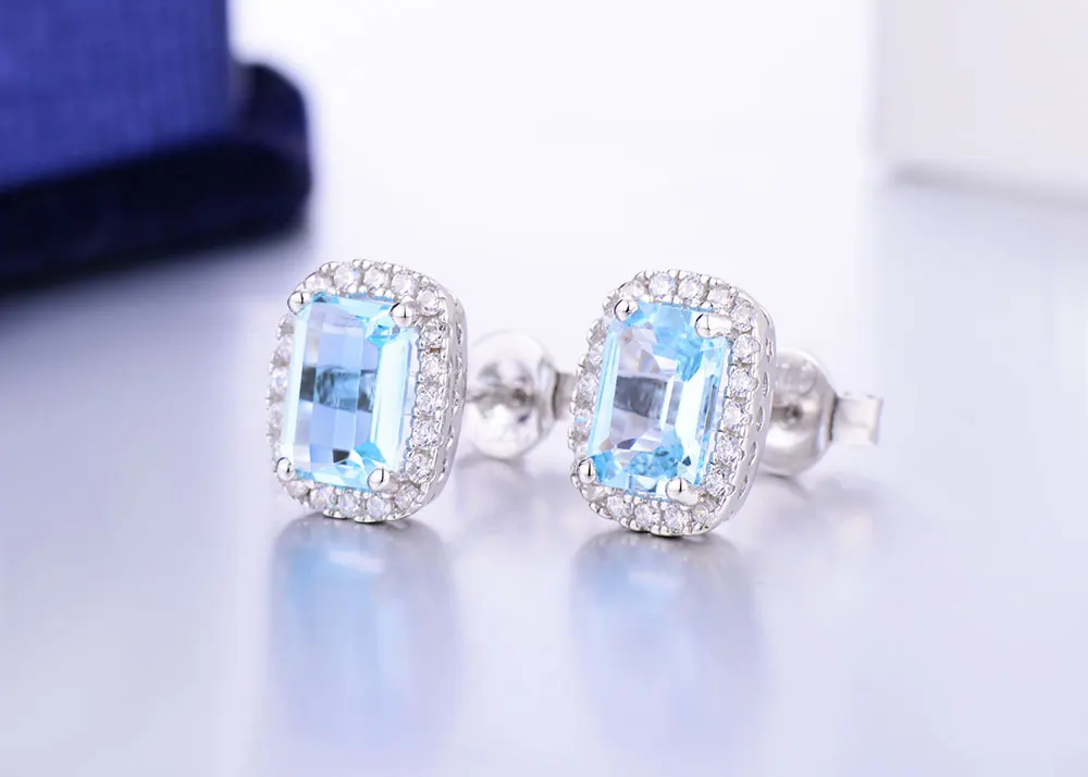silver blue topaz earrings CAE01935SB-1 (3)