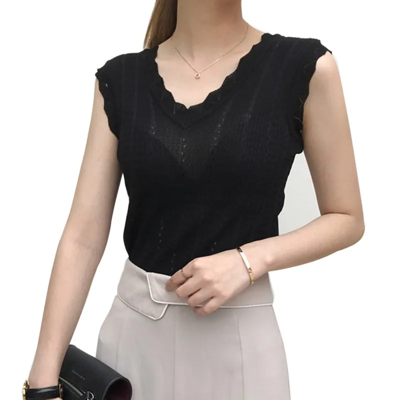*Korean Sleeveless Fashion women's Tank Tops wild sexy hollow Slim V-neck vest sleeveless shirt solid Female clothes*
*Korean Sleeveless Fashion women's Tank Tops wild sexy hollow Slim V-neck vest sleeveless shirt solid Female clothes*
