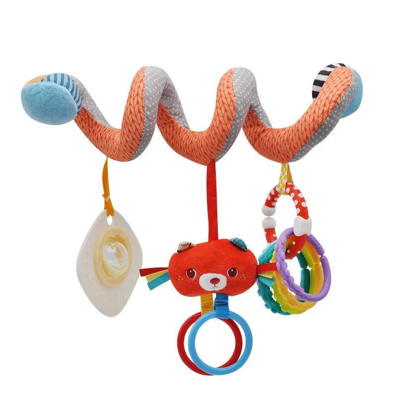 Спиральные детские игрушки плюшевые погремушки с животными для коляски кроватки