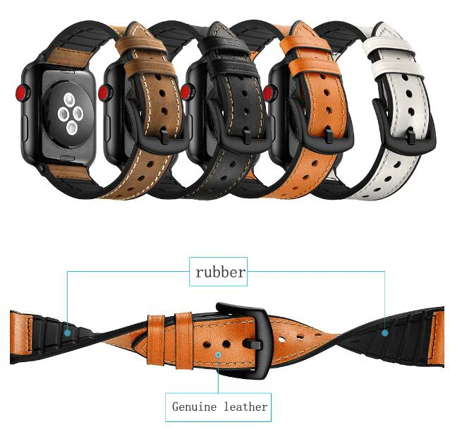 popular Leather + Silicone Strap For Apple watch Band 38mm for iwatch series 4/3/2/1 42mm 40mm 44mm Wrist Belt Watchbandseries 5
popular Leather + Silicone Strap For Apple watch Band 38mm for iwatch series 4/3/2/1 42mm 40mm 44mm Wrist Belt Watchbandseries 5