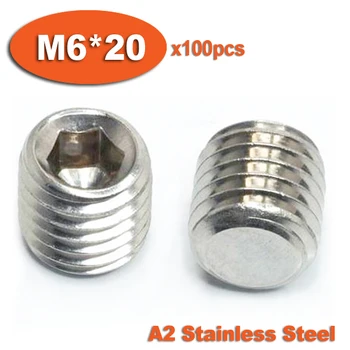 100pcs DIN913 M6 x 20 A2 Stainless Steel Screw Flat Point Hexagon Hex Socket Set Screws
100pcs DIN913 M6 x 20 A2 Stainless Steel Screw Flat Point Hexagon Hex Socket Set Screws