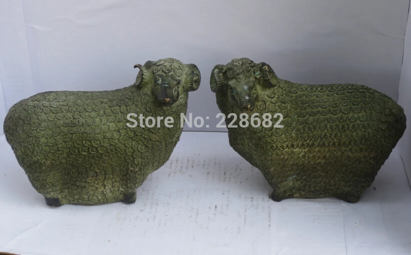 Collectible 1 Pair Of Chinese Decorated Handwork Old Bronze Carved Coin Sheep Sculpture /feng Shui Sheep Statue
Collectible 1 Pair Of Chinese Decorated Handwork Old Bronze Carved Coin Sheep Sculpture /feng Shui Sheep Statue