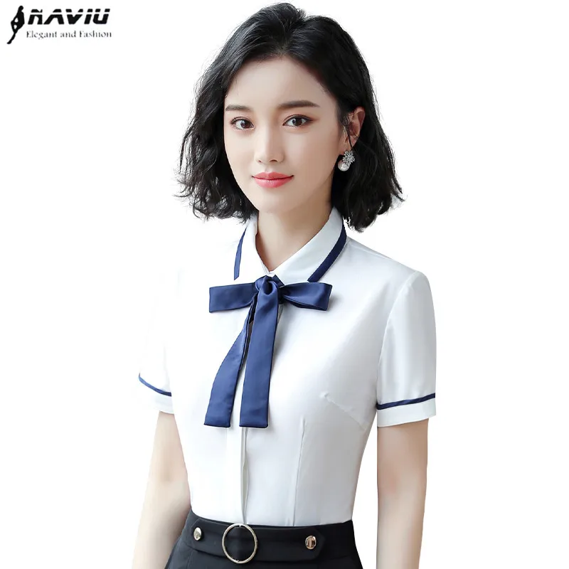 2019 New summer professional shirt women short sleeve bow chiffon slim blouses office ladies formal plu size tops
2019 New summer professional shirt women short sleeve bow chiffon slim blouses office ladies formal plu size tops