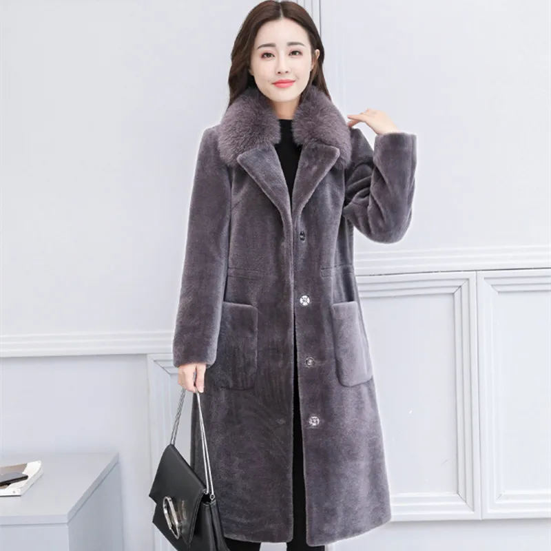 HANZANGL Women's Fur Coats Faux Fur Coat New Winter Sheep Sheared Coat Fox Fur Collar Jacket Ladies Warm Long Parka Outwear
HANZANGL Women's Fur Coats Faux Fur Coat New Winter Sheep Sheared Coat Fox Fur Collar Jacket Ladies Warm Long Parka Outwear