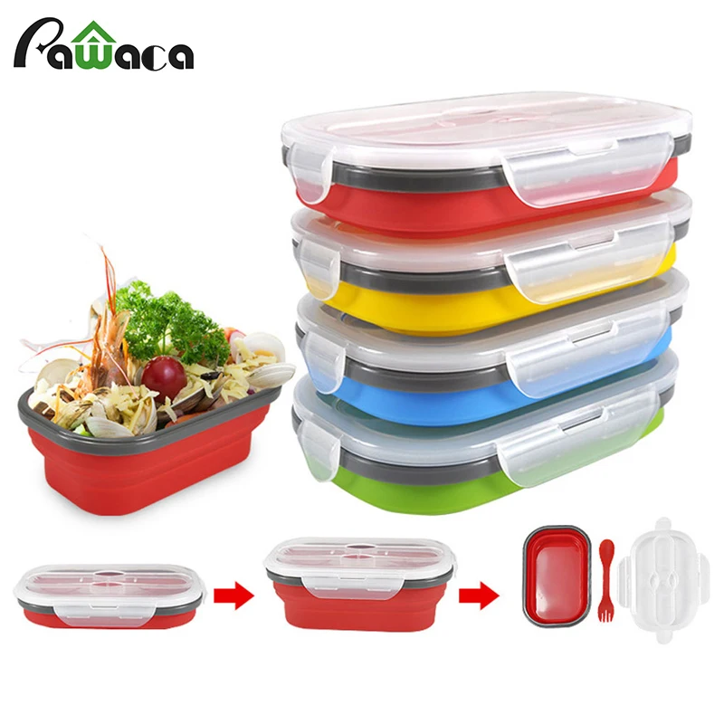 Collapsible Silicone Food Storage Containers Bento Boxes Fruit Crisper Meal Prep Containers Portable Folding Lunch Box with Fork
Collapsible Silicone Food Storage Containers Bento Boxes Fruit Crisper Meal Prep Containers Portable Folding Lunch Box with Fork