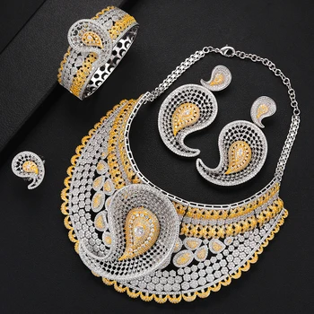 SisCathy 4PCS Big Statement Women Wedding Jewelry sets Luxury Cubic Zircon CZ African Dubai Bridal Jewelry Sets Accessories
SisCathy 4PCS Big Statement Women Wedding Jewelry sets Luxury Cubic Zircon CZ African Dubai Bridal Jewelry Sets Accessories