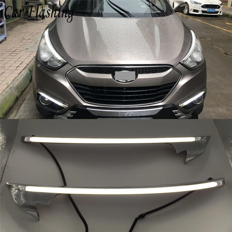 Car flashing 2PCS LED Daytime Running Light with Turn Signal Relay Car Headlight Eyebrow Decoration For Hyundai IX35 2010 - 2013
Car flashing 2PCS LED Daytime Running Light with Turn Signal Relay Car Headlight Eyebrow Decoration For Hyundai IX35 2010 - 2013