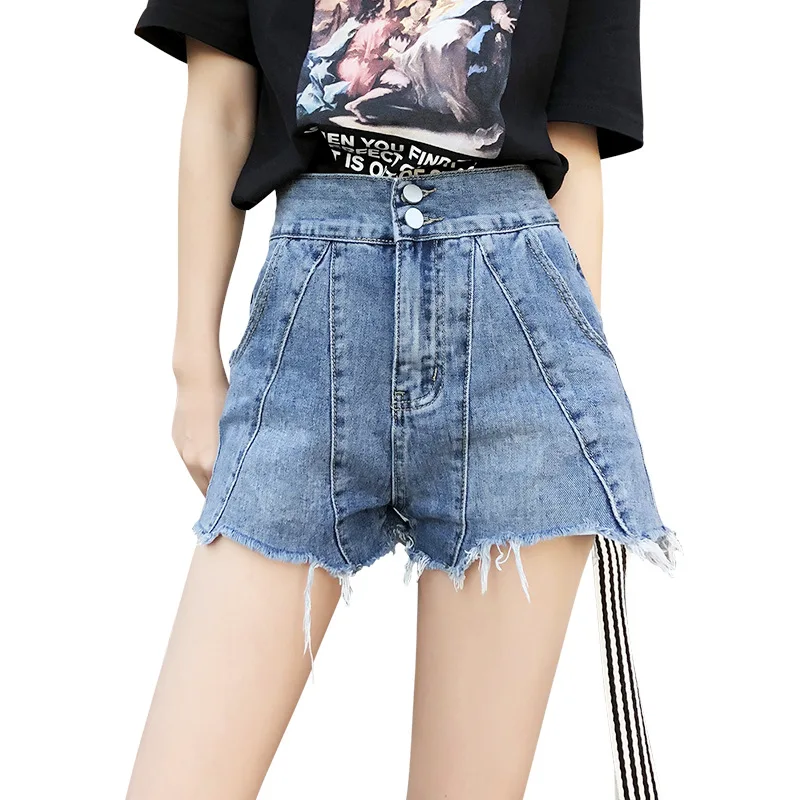 2018 summer high waist shorts feminino denim shorts womens casual splice shorts S-XL size
2018 summer high waist shorts feminino denim shorts womens casual splice shorts S-XL size