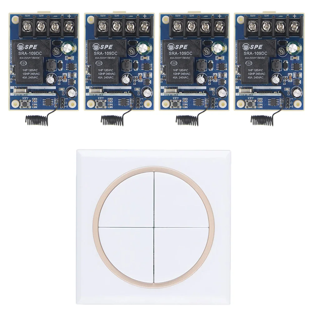 DC 12V 24V 36V 48V 30A Relay 1 CH 1CH RF Wireless Remote Control LED Light Motor Switch,Receiver +4CH 86 Wall Pannel Transmitter
DC 12V 24V 36V 48V 30A Relay 1 CH 1CH RF Wireless Remote Control LED Light Motor Switch,Receiver +4CH 86 Wall Pannel Transmitter