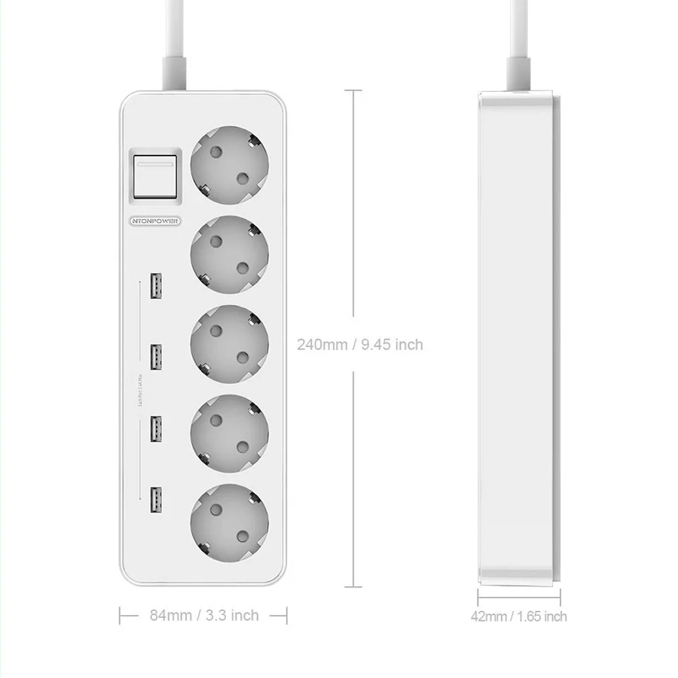 NTONPOWER MPS USB Extension Socket EU Plug (1)