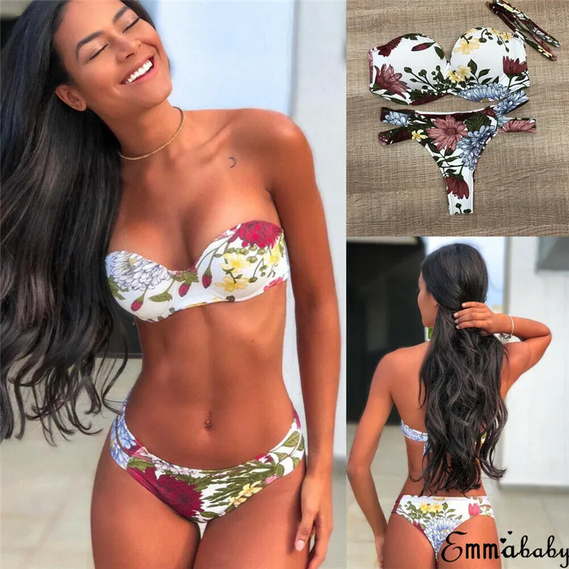 Women Push-up Padded Bra Bandage Floral Low Waist Sexy and Ultrathin Bikini Set Swimsuit Triangle Swimwear Bathing
Women Push-up Padded Bra Bandage Floral Low Waist Sexy and Ultrathin Bikini Set Swimsuit Triangle Swimwear Bathing