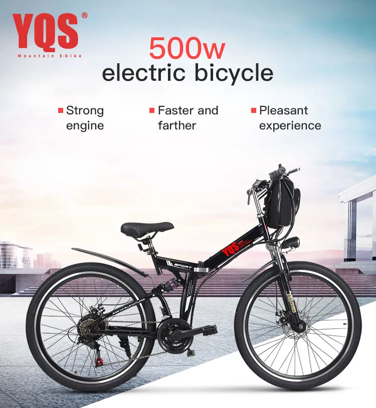 Discount YQS Electric Bike  500W 110KM 21 Speed  battery ebike electric 26" Off road electric bicycle bicicleta 3