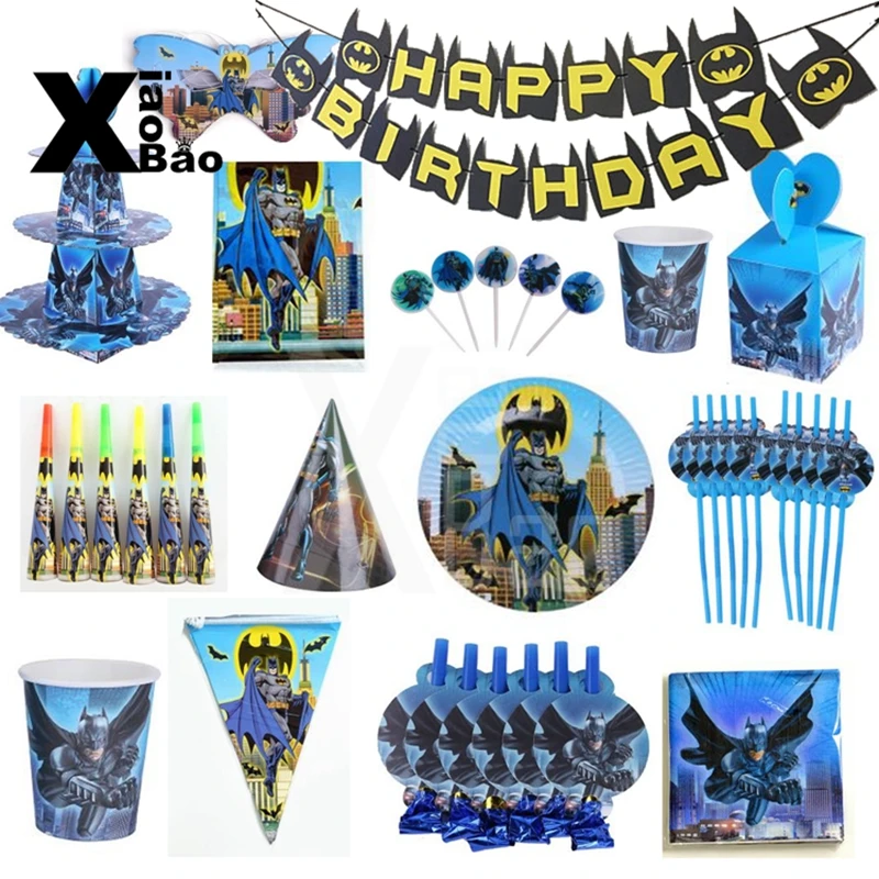 Batman Cartoon Paper Tableware Plate Cup Banner Napkin Invitation Tablecloth Cake Topper Balloon Bag Favor Party Birthday Supply
Batman Cartoon Paper Tableware Plate Cup Banner Napkin Invitation Tablecloth Cake Topper Balloon Bag Favor Party Birthday Supply