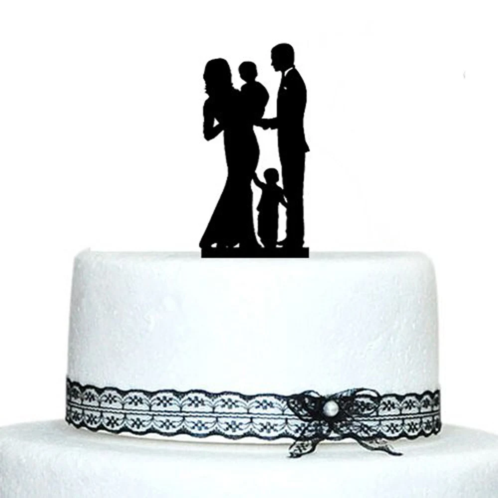 Family Wedding Cake Topper with Toddler and Little Boy Bride and Groom Silhouette Acrylic Custom Wedding Toppers Party Decor
Family Wedding Cake Topper with Toddler and Little Boy Bride and Groom Silhouette Acrylic Custom Wedding Toppers Party Decor