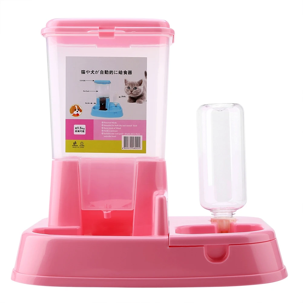 Zerodis Automatic Pet Feeder Detachable Food Dispenser Water Bottle Cats Dogs Feeding Tool Pet Products Cats Dog Supplies A20
Zerodis Automatic Pet Feeder Detachable Food Dispenser Water Bottle Cats Dogs Feeding Tool Pet Products Cats Dog Supplies A20