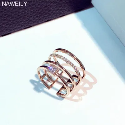 Luxury 4 Layers Rhinestone Rings Adjustable Brand Micro Pave Zircon Open Ring Women Jewelry Bijoux Gift Female NAWEILY
Luxury 4 Layers Rhinestone Rings Adjustable Brand Micro Pave Zircon Open Ring Women Jewelry Bijoux Gift Female NAWEILY