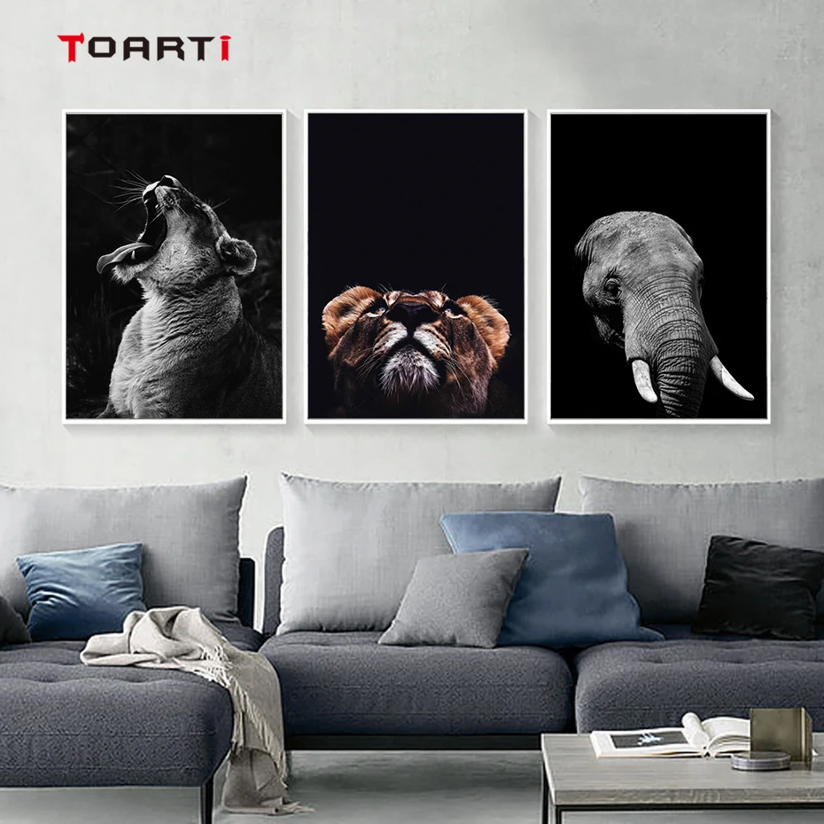 Black White animal canvas painting Wall art Picture Tiger elephant cheetah poster and print for Living Room modern home decor
Black White animal canvas painting Wall art Picture Tiger elephant cheetah poster and print for Living Room modern home decor