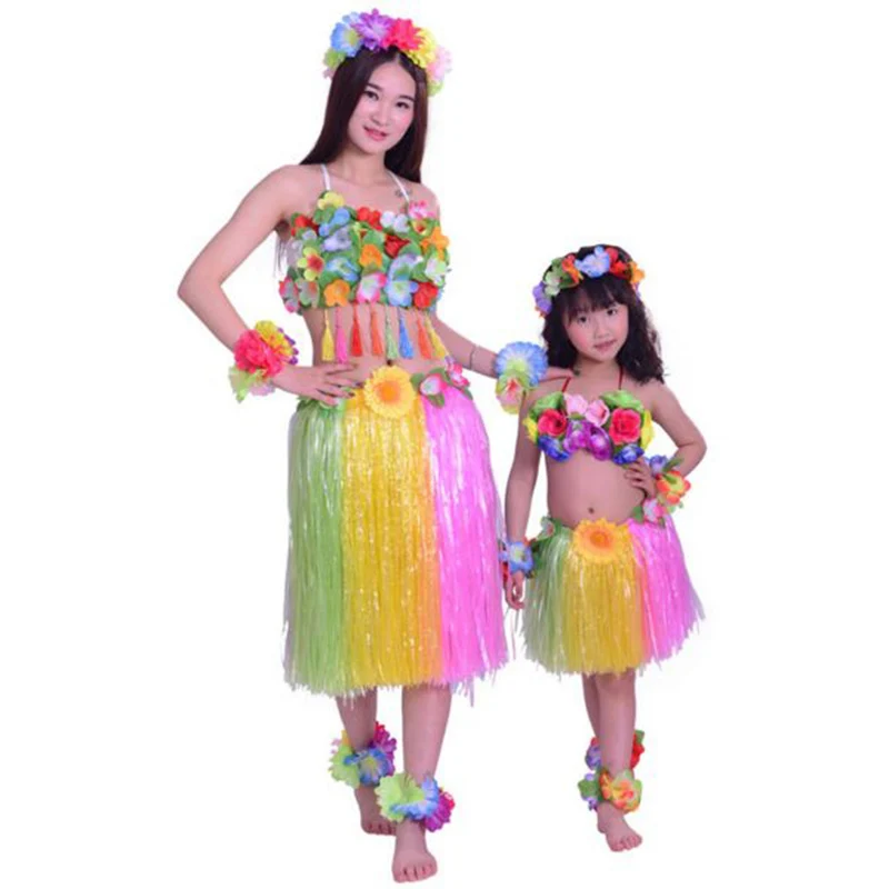 7pcs/set women and girls rianbow color hula skirt Mother and daughter Hawaiian Grass skirt costumes Festive Party Supplies
7pcs/set women and girls rianbow color hula skirt Mother and daughter Hawaiian Grass skirt costumes Festive Party Supplies