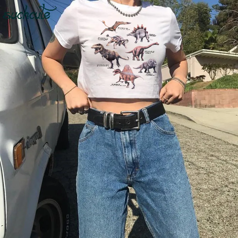 SUCHCUTE Female T-Shirt Animal Print Plus Size Women's Clothing 2019 Summer Casual Shirts Harajuku Korean Style Topics Aesthetic 
SUCHCUTE Female T-Shirt Animal Print Plus Size Women's Clothing 2019 Summer Casual Shirts Harajuku Korean Style Topics Aesthetic