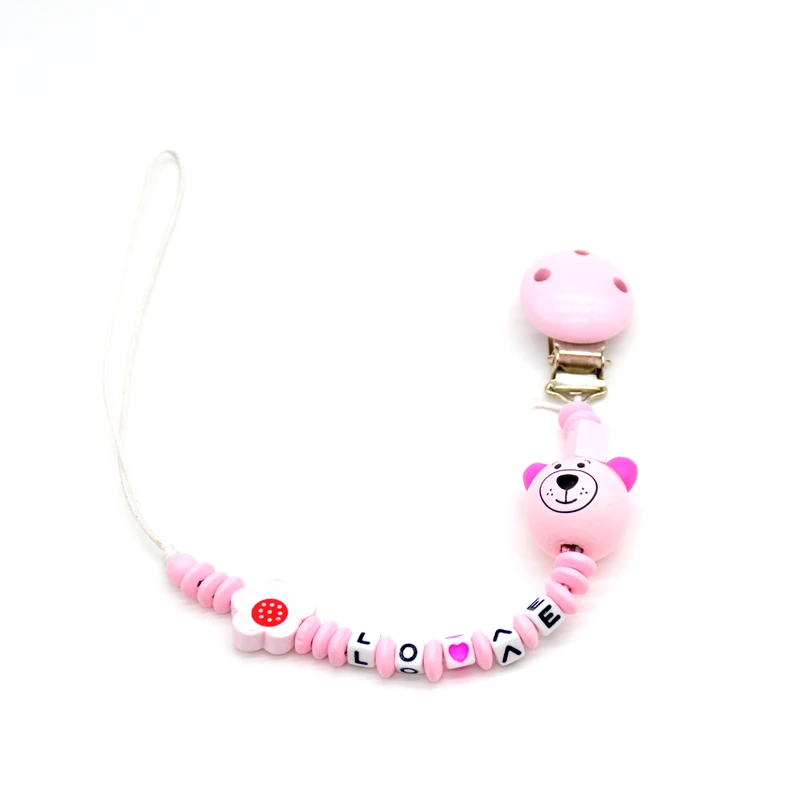 Personalized Name Wooden Pink Pacifier Clip Chain Soother Nipple Holder Infant Newborn Feeding Teether Prendedor de Chupeta
Personalized Name Wooden Pink Pacifier Clip Chain Soother Nipple Holder Infant Newborn Feeding Teether Prendedor de Chupeta